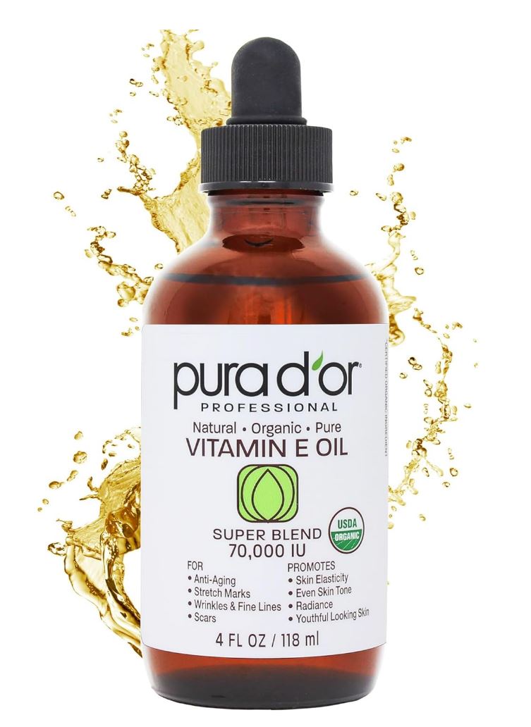 the PURA D’OR Organic Vitamin E Oil 